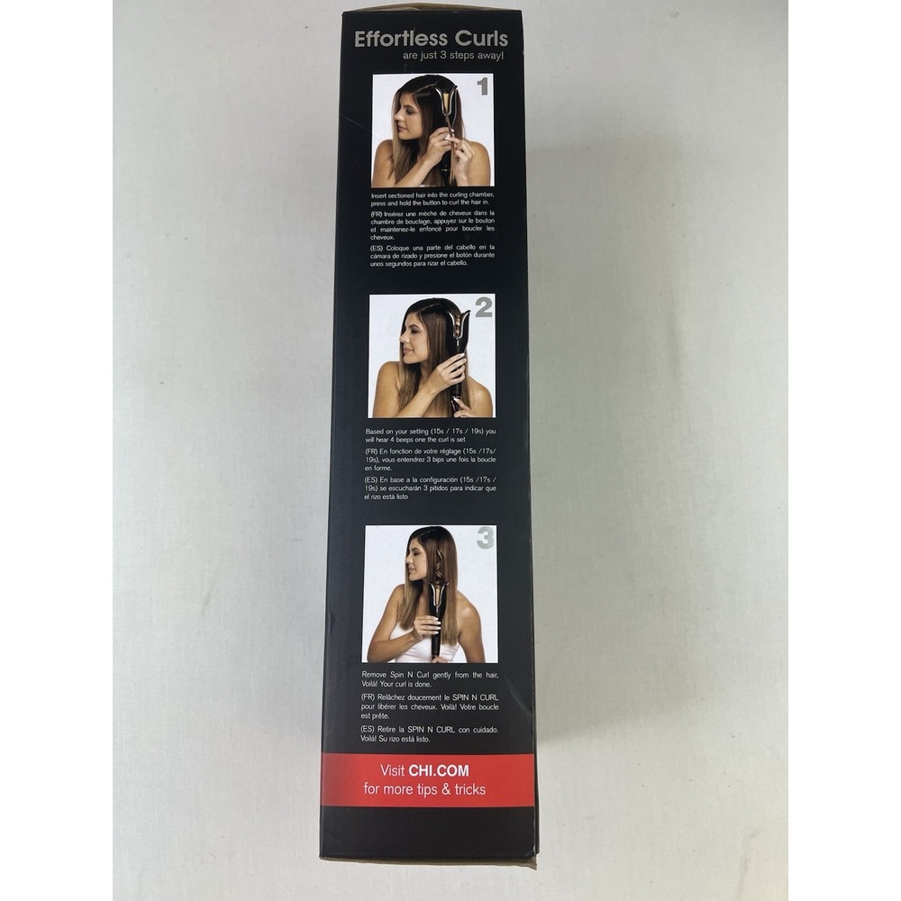 CHI Spin N Curl in Onyx Black 1' Ideal for Shoulder-Length Hair - Picture 3 of 4